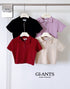 Collar Down Crop Polo Tops